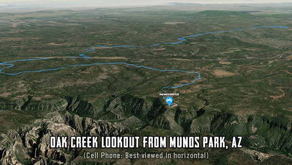 3D Flyover: Oak Creek Lookout Trail from Munds Park