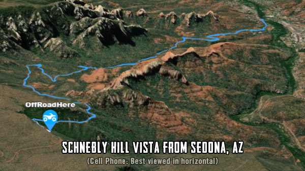 3D Flyover: Schnebly Hill Vista Trail from Sedona ATV